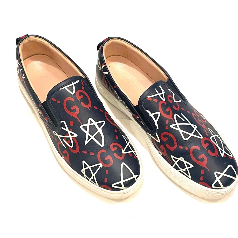 GUCCI Ghost Star Men’s Slip Ons 10 MADE ITALY